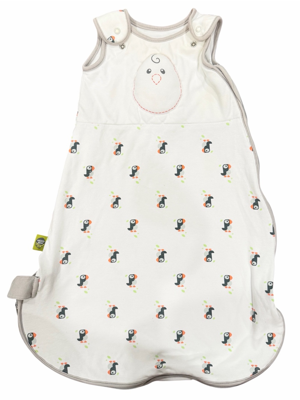 Nested Bean Zen Sack Classic Wearable Blanket 0-6M 100% Cotton Puffin Print
